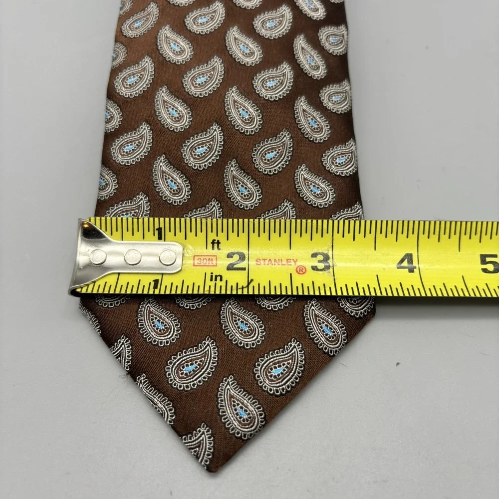 Ernenegildo Zegna‎ Brown/Blue Paisley 100% Seta Silk Made in Italy Business 59